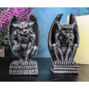 Ebros Notre Dame Guardian Mini Gargoyle Statue Set of 2 Miniature 2.5" Tall