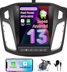 Binize 9.7 Inch Android 13 Car Radio Compatible with Ford Focus Radio 2012 2013 2014 2015 2016 2017 2018, 2+64G Car Replacement Radio with CarPlay/Android Auto, Bluetooth GPS SWC FM Backup Camera