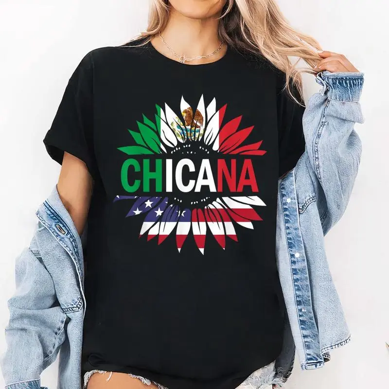 Chicana Shirt – Mexican American Flag T-Shirt for Latina Pride & Heritage