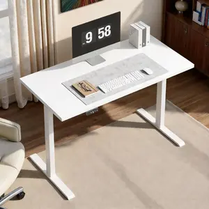 ModernMate 47" Electric Standing Desk, Height Adjustable Stand Up Desk with Multiple Functions, Standing Desks for Home and Office, Adjustable Desks, Office Table, White