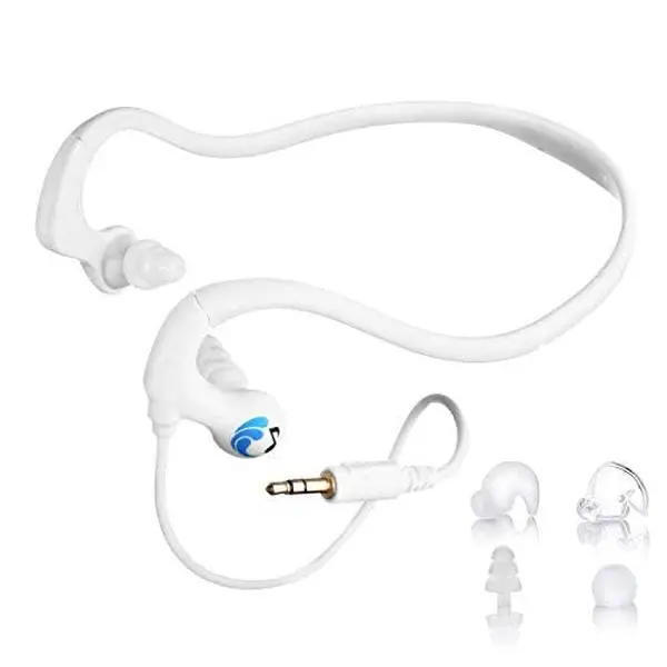 HydroActive Short-Cord Waterproof Headphones with 3.5 mm Wired Connection