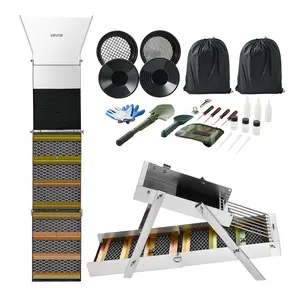 VEVOR Highbanker Gold Panning Kit, 50" 3-in-1 Folding High Banker Gold Sluice Box, 26 PCS Portable Mining Equipment Prospecting Kit with Gold Pans, Classifier Screen, Magnet, Backpack, and Accessories