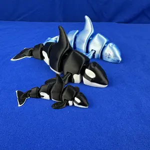 Orca Whale Display Piece – Articulated Ocean Decor | 3D Printed & Hand-Finished