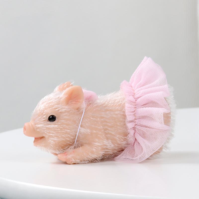 Mayfair Reborn Doll Full Body Silicone Cute Pig Soft Lifelike Mini Silicone Pig with Adorable Outfits