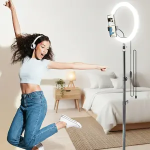 LED Selfie 12 inch Ring Light with Phone Stand, 3 Lighting Modes ,  Suitable for Live Streaming/Makeup/TikTok, Computer, Laptop, Zoom Video Conferencing#springbreak