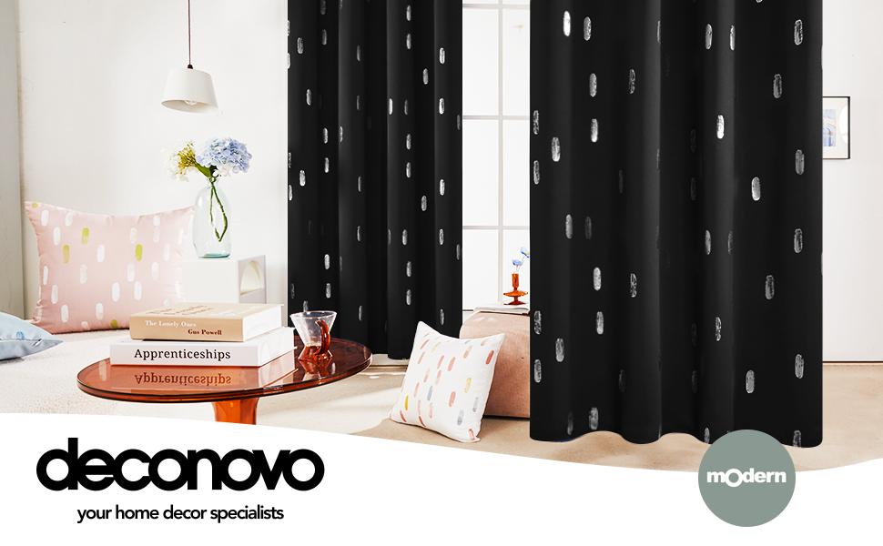 Silver Cube Blackout Curtains | White Ring Top | No Tiebacks，2panels curtain