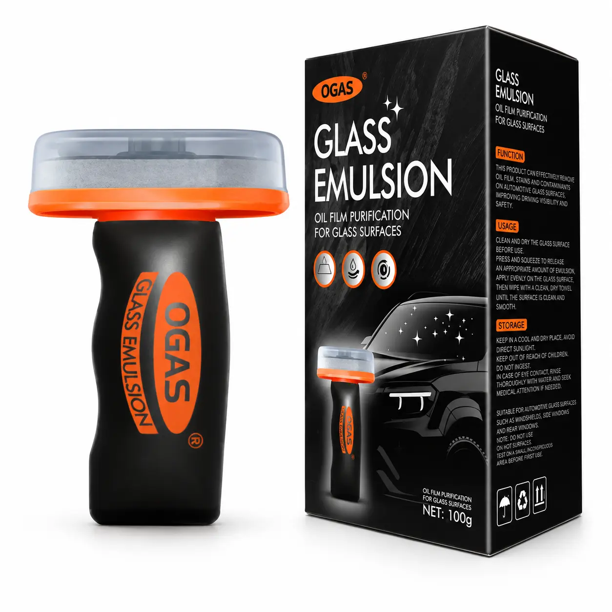 Car Windshield Oil Film Remover - Glass Emulsion Formula Car Detailing Products Chemicals, Eliminates Stubborn Road Grime, Streak-Free for Unobstructed View & Safe Driving, Auto Glass Cleaner