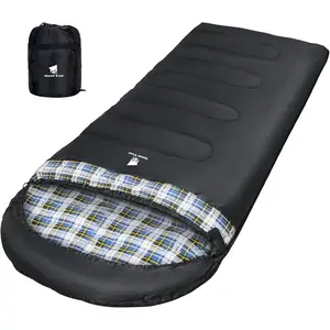 GEERTOP Portable Flannel Sleeping Bag for Adults, Lightweight and Waterproof, 3-4 Season, Ideal for Backpacking, Camping, Hiking, and Mountaineering