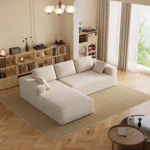 L‑Shaped Convertible Cloud Sectional Sofa, Modular U‑Shaped Chaise Couch, Space‑Saving Loveseat for Living Room