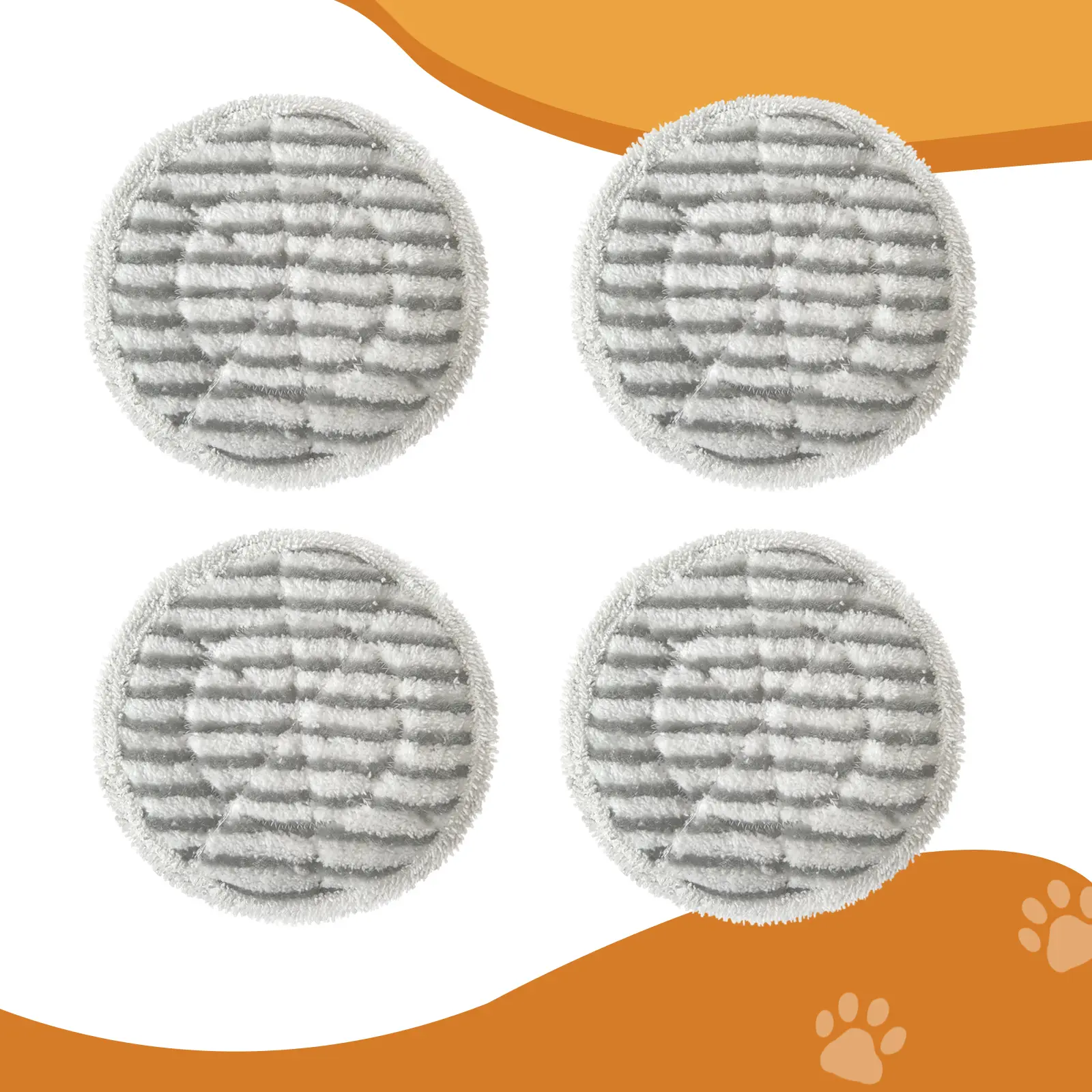 4 Pieces Steam Microfiber Mop Pads Replacement, Microfiber Mop Refills, Ultra-Fine Fiber, Anti Fouling Grip, Washable, Reusable, Integrating Cleaning & Scrubbing, Microfiber Mops Refills