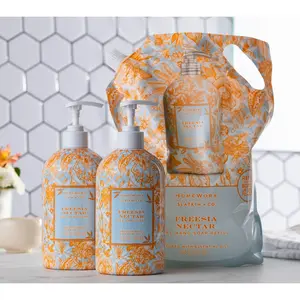 HomeWorx by Slatkin + Co. S/2 Hand Soaps & Refill Bag in Freesia Nectar HomeWorx by Slatkin + Co. S/2 Hand Soaps & Refill Bag in Freesia Nectar