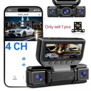 4-Channel Dash Cam with WiFi, Fhd Dual Cameras, Night Vision, Hdr, 64GB Storage, Front & Rear Cameras, Car Dvr Recorder