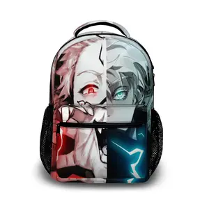 Jujutsu Kaisen Gojo Anime 17-inch Backpack | Waterproof & Machine-Washable for Sustainable Lifestyle - 8 Pockets + Reinforced Base (Work & Outdoor Use)