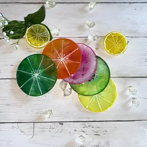 Summer Fruit Glow in the dark Resin Coasters
