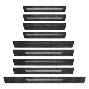 9 Car Door Sill Protector  Waterproof Carbon Fiber Style Entry Guard Anti-scratch Threshold Strips Stickers For Accessories
