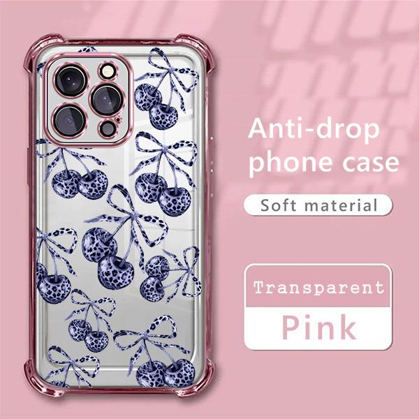 Cherry Pattern Phone case for iPhone 17Pro Max Air 16Plus E 15 14 13 12 11 cases,Shockproof Drop,Protection Durable,Protective Silicone Cover,simple and stylish, available in multiple colors,Gifts for Girls Smartphone Screen Protector