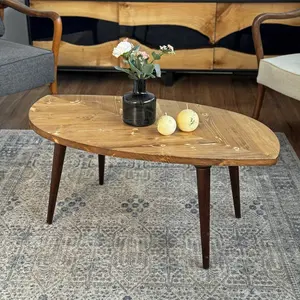 Leaf Shaped Coffee Table- Solid Wood Modern Coffee Table