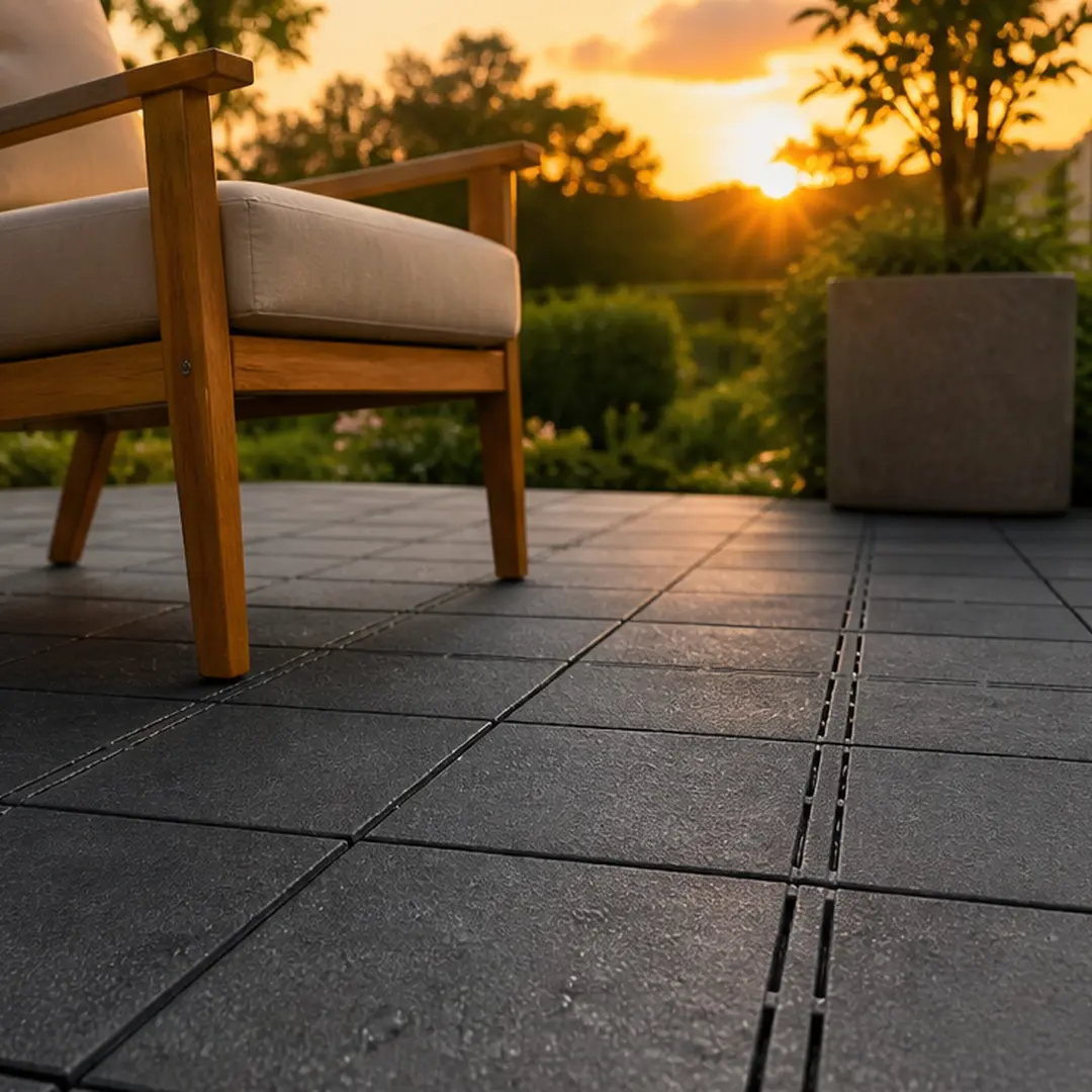 12x12 Inch Interlocking Patio Deck Tiles, 44-Pack Dark Gray Polypropylene DIY Snap-Together Outdoor Flooring for Porch, Poolside, Balcony, Backyard, Easy Install Drainage Court Tiles, Anti-Slip Garden & Indoor Use, Dark Gray Color Options