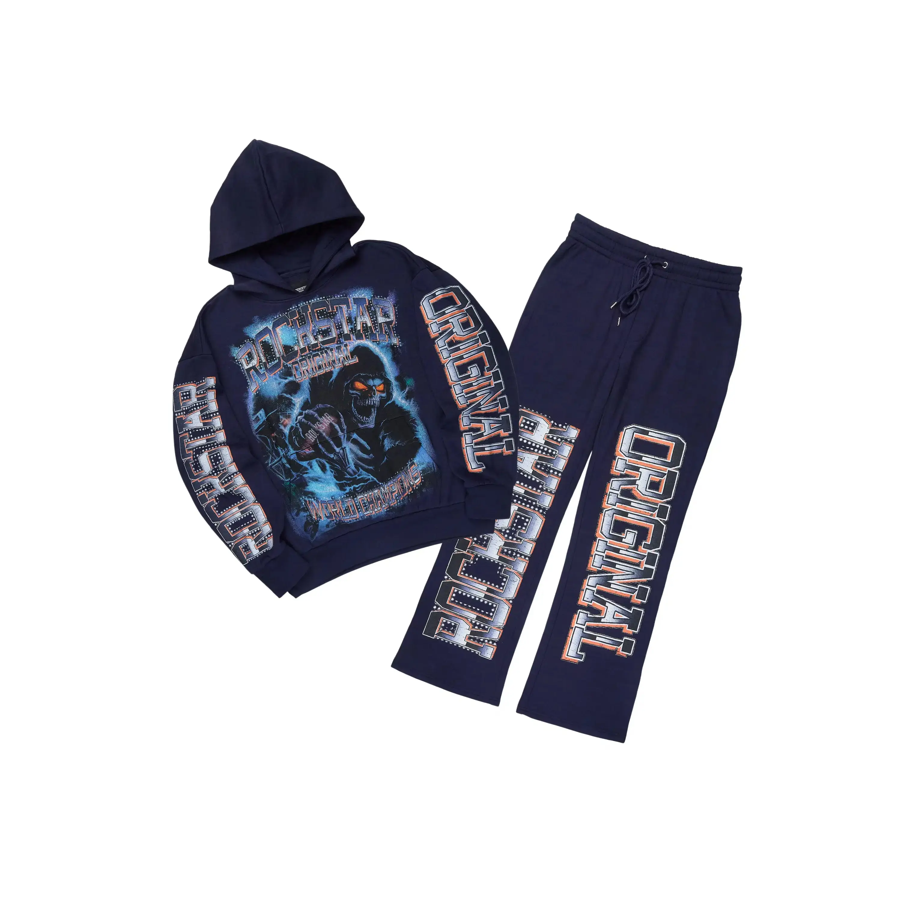 Kross Navy Hoodie/Baggy Pant Track Set