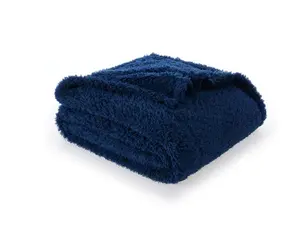 Cozy Plush Blue Cove Standard Throw Blanket, Machine Washable and Easy to Care, Polyester Material, Solid Design