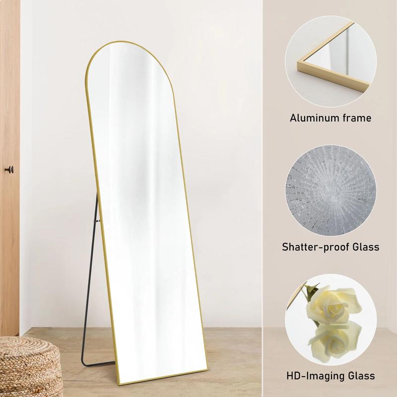 Arched Full Length Mirror 59"x16", Standing Full Body Floor Mirror