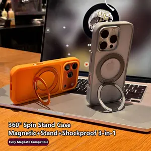 360° Spin Stand Magnetic Phone Case for iPhone 17Pro Max Air 16 15Plus 14 13 12 11 XR XS Max Military Grade Drop Protection For Tech Lovers Trending Gadgets 2026.NN133