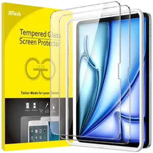 JETech Screen Protector for iPad Air 11-Inch M4/M3/M2 (2026/2025/2024) with Easy Installation Frame, Tempered Glass Film, HD Clear, 2-Pack