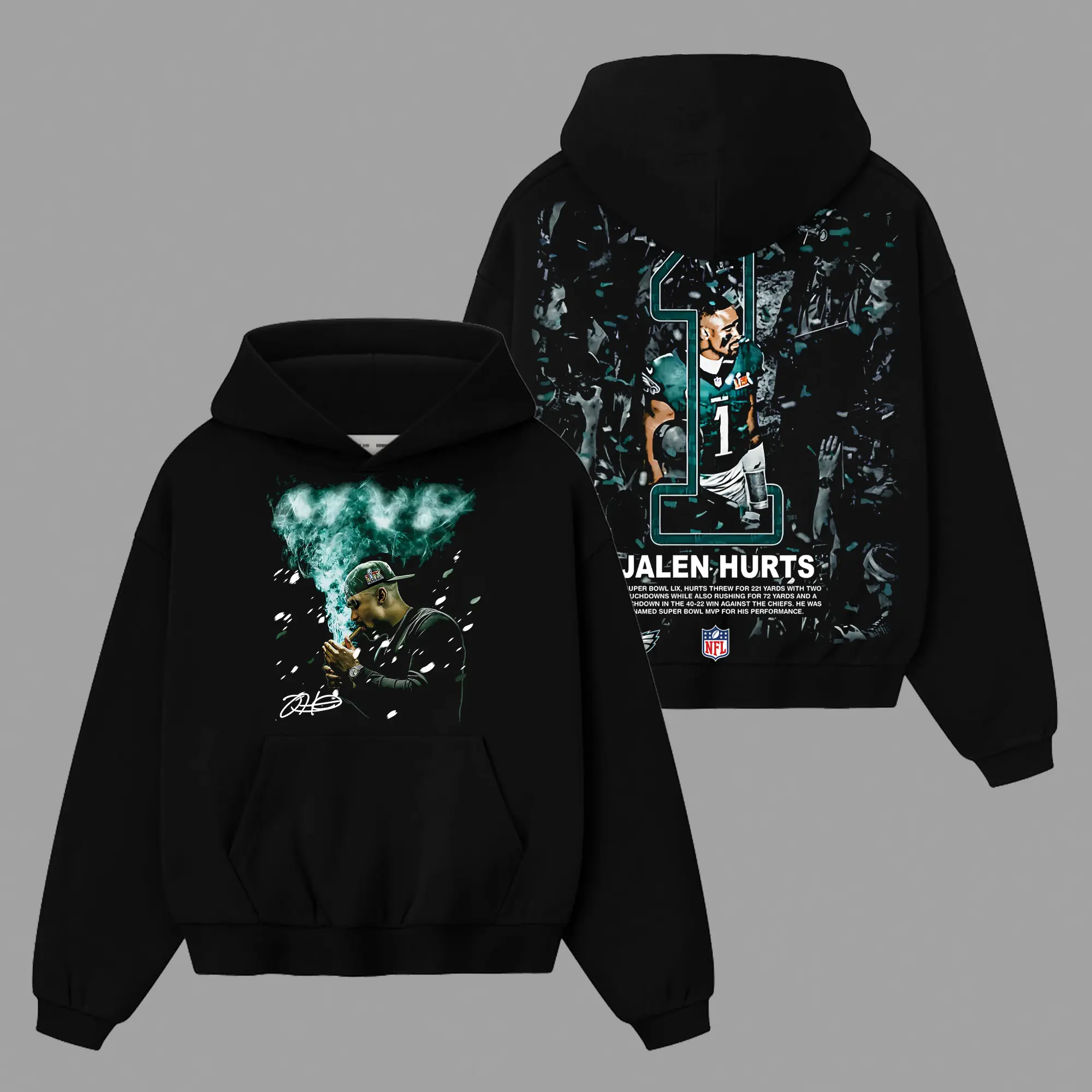 All Philly Eagles Players For Eagles Nation Premium Cotton Hoodie (Made In US), Go Birds Philly Football Outfit, Saquon Barkley Jalen Hurts Cooper DeJean Fan Game Day Outfits, Gift For Football Fans, Football Graphic Hoodie