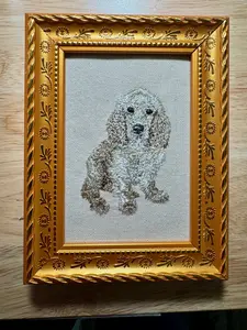 Cocker Spaniel dog Embroidered and Framed! Other Designs and Breeds Available! Unique Canine Charm Tabletop Decor for Home or Office! Other Designs and Breeds Available!