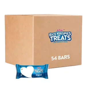 Kellogg's Rice Krispies Treats, Crispy Marshmallow Squares, Original, School Lunch Snack, 41.9oz Case (54 Count) Crunchy Sweet Corn Milk