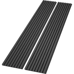 Acoustic Wood Wall Panels, 94.49" x 12.6" Soundproof Wall Panels, Wood Slat Wall Panels for Wall (Black)
