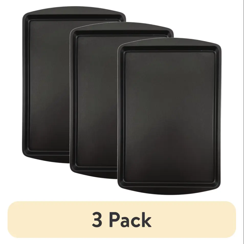 3 Pack 9x13 Nonstick Cookie Sheets – Easy-Release Baking Pans for Cookies, Cakes & Sheet Pan Meals!