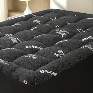 Queen Size Mattress Topper Viscose Derived from Bamboo, Soft Thick Pillow Top Mattress Pad Cover for Back Pain, Cooling Mattress Protector with 8-21 Inch Deep Pocket, Dark Grey