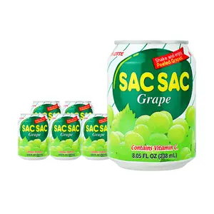 LOTTE SAC Grape Juice Drink 238ml x 6 Pack - Korean Refreshing Beverage