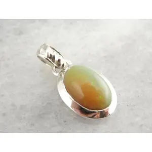 Orange Green Ethiopian Opal Pendant