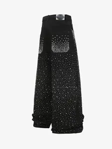 Thesupermade Retro Denim Full Rhinestone Design Baggy Jeans Thesupermade Retro Denim Full Rhinestone Design Baggy Jeans