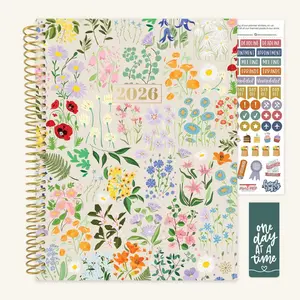 2026 Soft Cover Planner, 8.5" x 11", Garden Party, Beige
