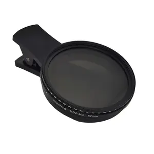 52mm/67mm Adjustable ND Filter ND2-ND400 with Phone Clip, for Long Exposure Light Trails & Waterfall Photography,Adjustable ND Filter ND2‑ND400 Neutral Density Filter, 52mm 67mm, for Mobile Phone Camera, Laser Light Stream, Waterfall & Light Trails Effect