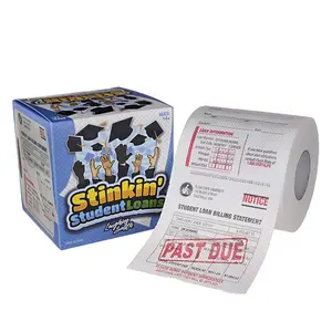 Laughing Smith Stinkin' Student Loans - Fake Toilet Paper Gag Gift - Toilet Paper Prank for Students and College Graduates - Pranks for Adults - Funny Design Novelty Toilet Paper