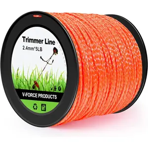 1640 FT Weed Eater String, 5 LB 0.095" Weed Wacker String Trimmer Line in Spool, Orange, Twisted Shape