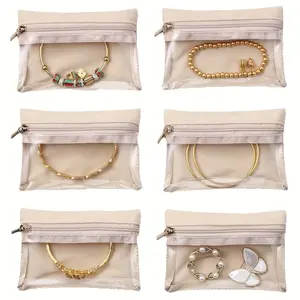 Women's Jewelry Storage Set, Travel Portable Organizer Box, Transparent Bags for Rings Necklaces Earrings