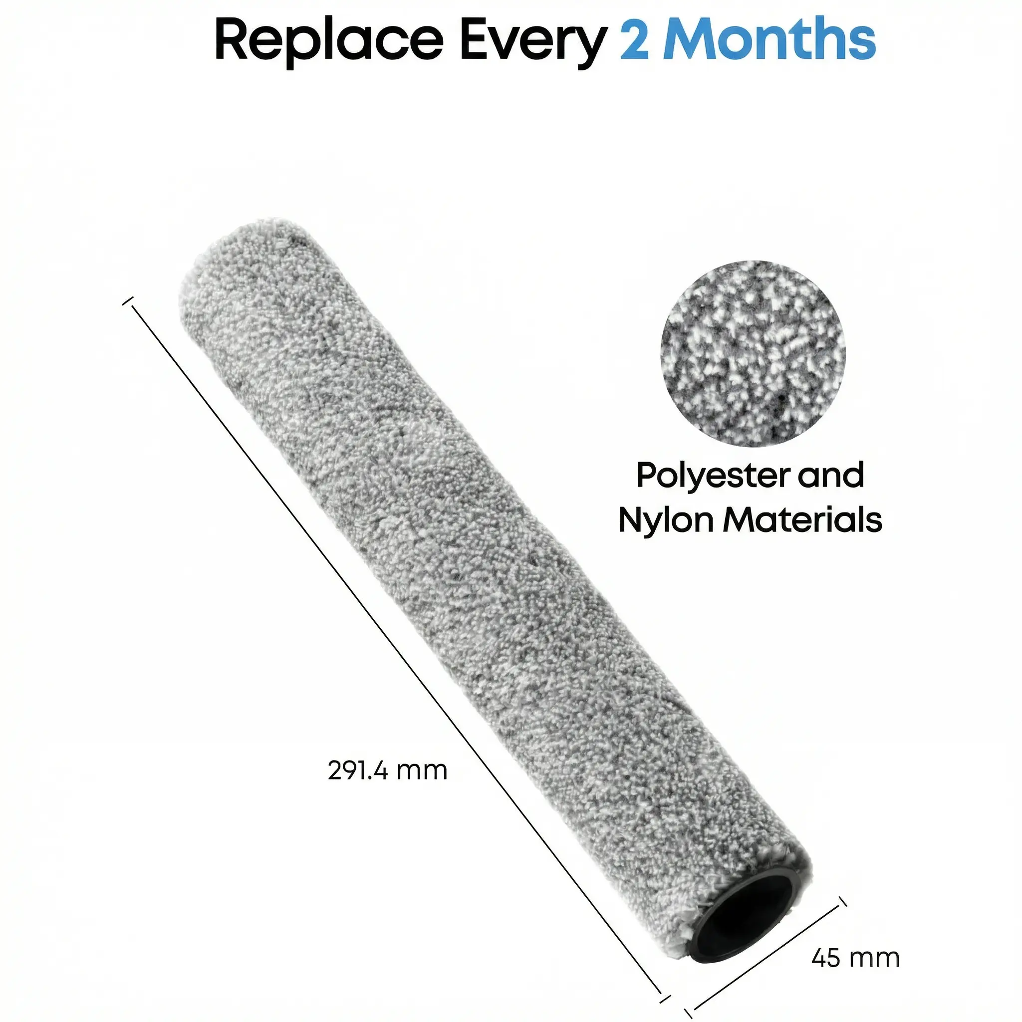 eufy Accessory Roller Mop for C28, Robot Vacuum Plastic and Fiber Brush for Efficient Dust and Debris Cleaning on Multiple Surfaces, Easy to Install and Maintain