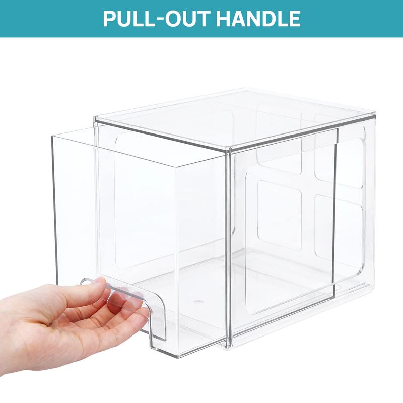 [Live Only] Vtopmart 6-8 Pack Transparent Stackable Drawer Organizer for Kitchen, Pantry, Makeup, Bathroom Storage Bins, Christmas Hauls