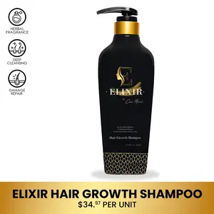 Coco March Elixir Hair Growth Shampoo - Natural Blend of Medicinal Plants for Strengthening and Growth - 16.9 fl oz (500g)