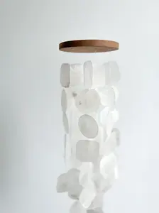 Natural Capiz Shell Wind Chime for Indoor or Outdoor Decor - Perfect for Home and Garden