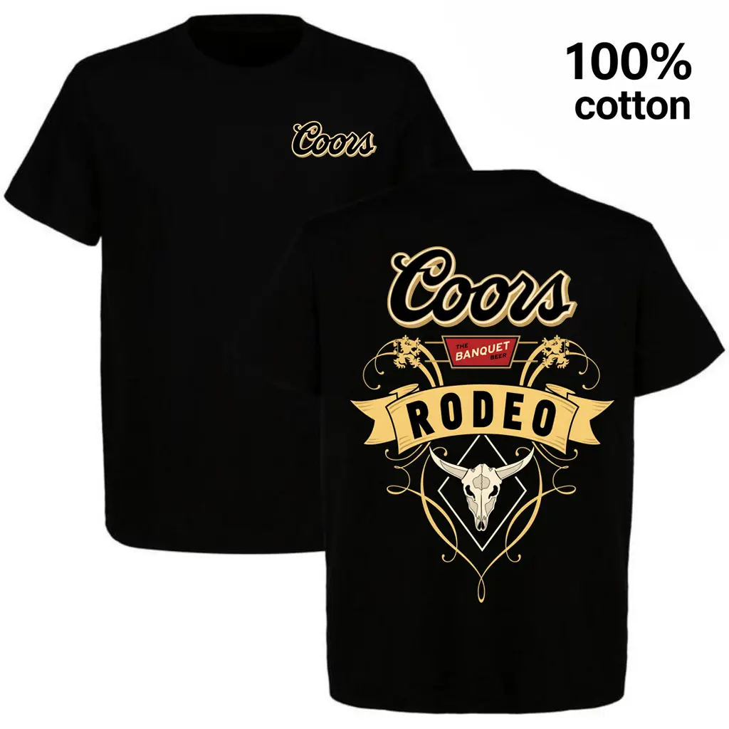 Vintage Coors Banquet Rodeo Bull Skull Graphic T-Shirt - Unisex Western Tee