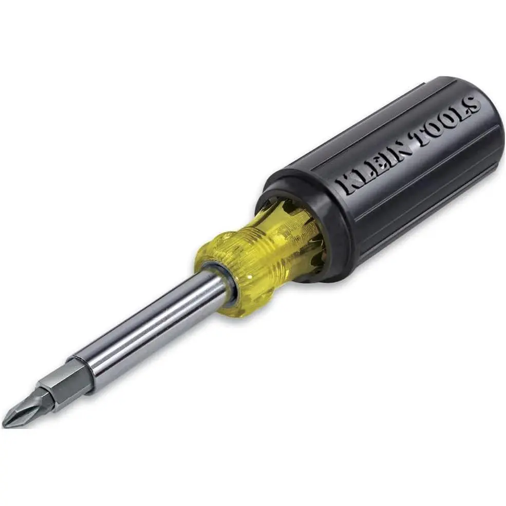 Klein Tools 32500 11-in-1 Screwdriver \/ Nut Driver Set, 8 Bits (Phillips, Slotted, Torx, Square), 3 Nut Driver Sizes, Cushion Grip Handle