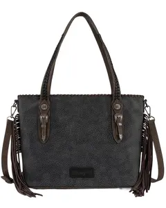 Wrangler Women's Women'S Braided Tassel Tote Bag - Wg454-2002Bk
