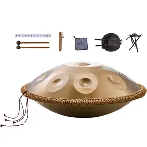VEVOR 22-inch D Minor Handpan Drum 9 Tones Steel Healing Sound Percussion Instrument with Mallets Stand & Carry Bag for Adults Beginners