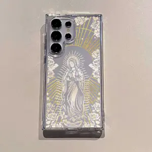 Virgin Mary Pattern Phone Case, All-inclusiveClear Soft TPU Shockproof Cover PhoneAccessories Compatible with  Samsung S24Ultra S23Plus S22Plus S23 S22